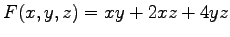 $F(x,y,z) = xy + 2xz + 4 yz$