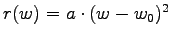 $r(w) = a\cdot (w - w_0)^2$