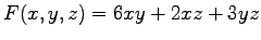 $F(x,y,z) = 6xy + 2xz + 3 yz$