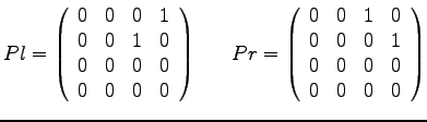 $\displaystyle{
Pl = \left(
\begin{array}{rrrr}
0 & 0 & 0 & 1 \\
0 & 0 & 1 &...
... \\
0 & 0 & 0 & 1 \\
0 & 0 & 0 & 0 \\
0 & 0 & 0 & 0
\end{array}\right)
}$