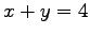 $x+y=4$